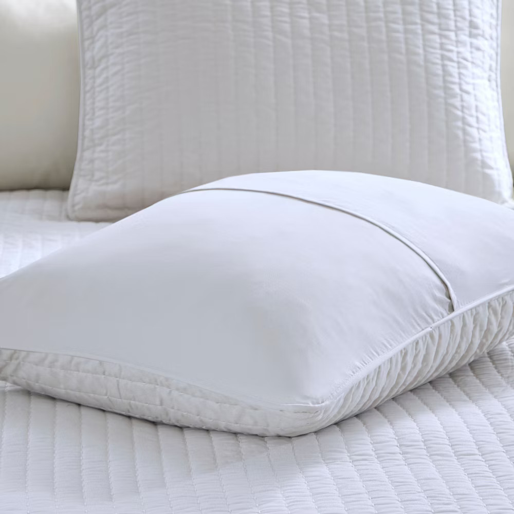 White Khaki Mitchell Solid Brushed Fabric Quilt Set Full/Queen 3pc