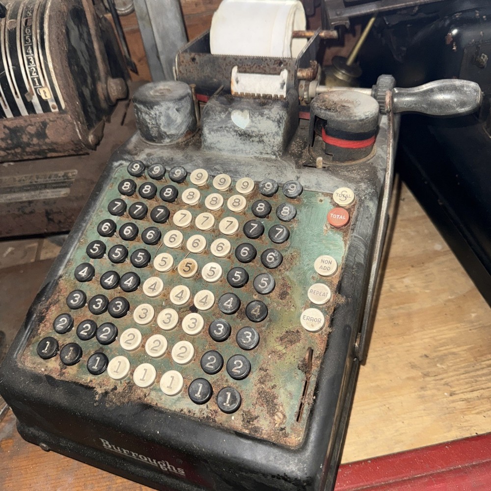 Burroughs Antique Adding Machine with Manual Lever