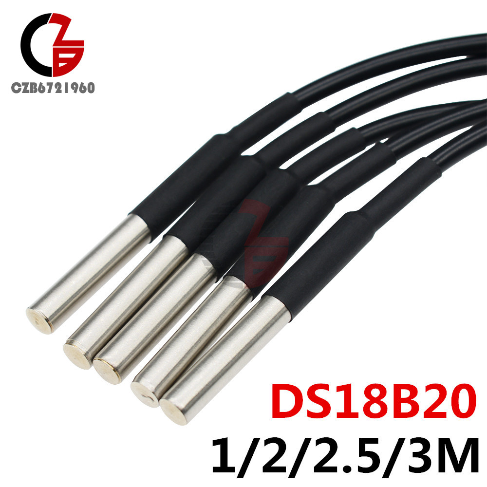 1~3m Waterproof DS18B20 Digital Humidity Temperature Sensor Probe Thermistor 3V