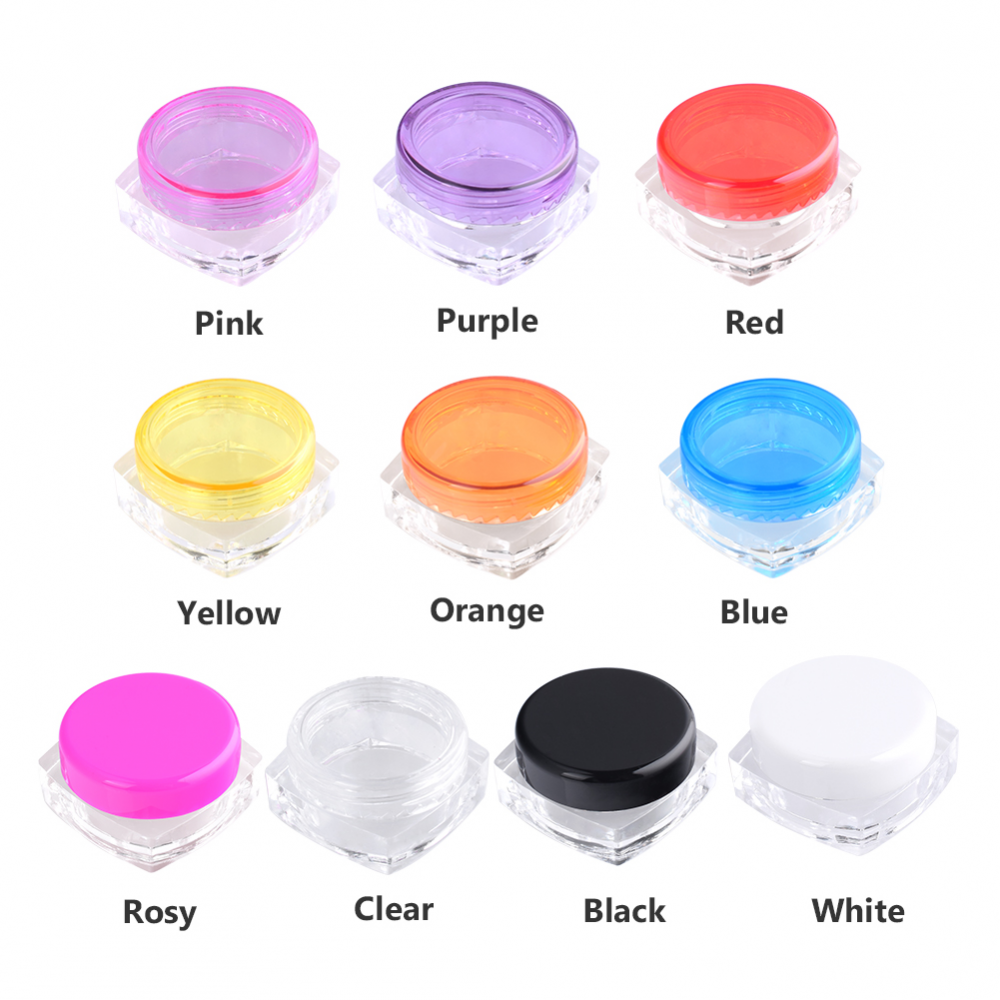 5pcs small cosmetic empty jar Pot sample container 0.1oz 3g various colors