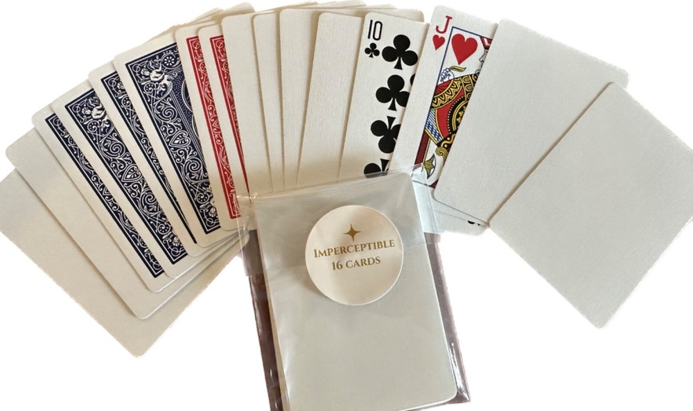 Magic Tricks Gaff Cards, Assorted IMPERCEPTIBLE Bicycle Standard Playing 16piece