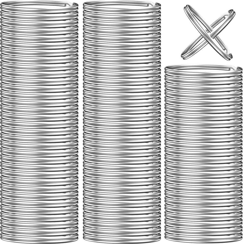 300PCS Split Key Rings, Rings Bulk for Keychain and Crafts, 1 inch silver