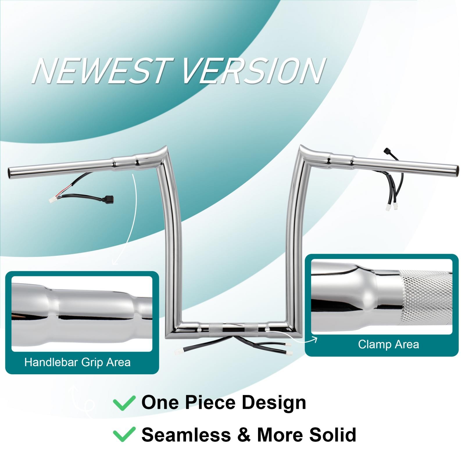 For Harley 14" Pre-wired Ape Hanger 1.25" Clamp for Road Glide with ABS 2024-up