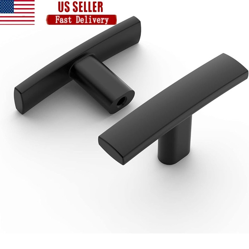 25 Pack Matte Black Cabinet Knobs Zinc Drawer Handles Kitchen Hardware New