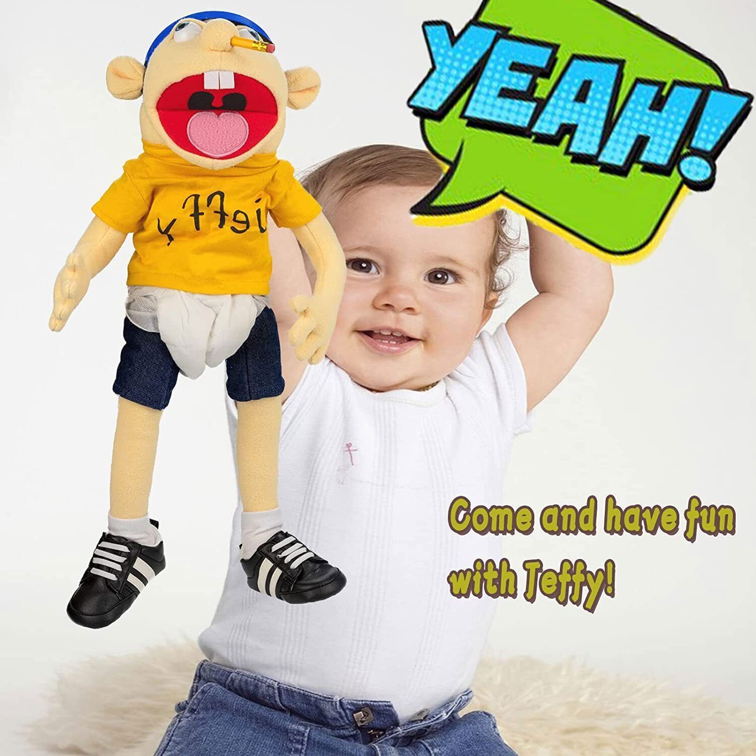 24inch Jeffy Puppet Hand Puppet Plushie Toy, Fun Naughty Puppet Toy