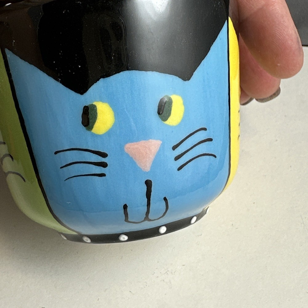 Small Cat Cup/ Pot Signed D Grant