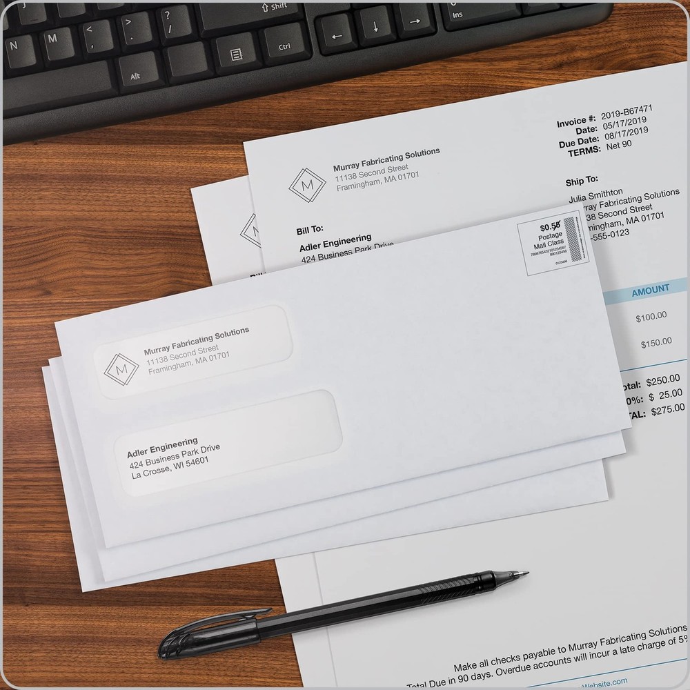 Columbian #10 Double-Window Self-Seal Security Envelopes, For Business Statem...