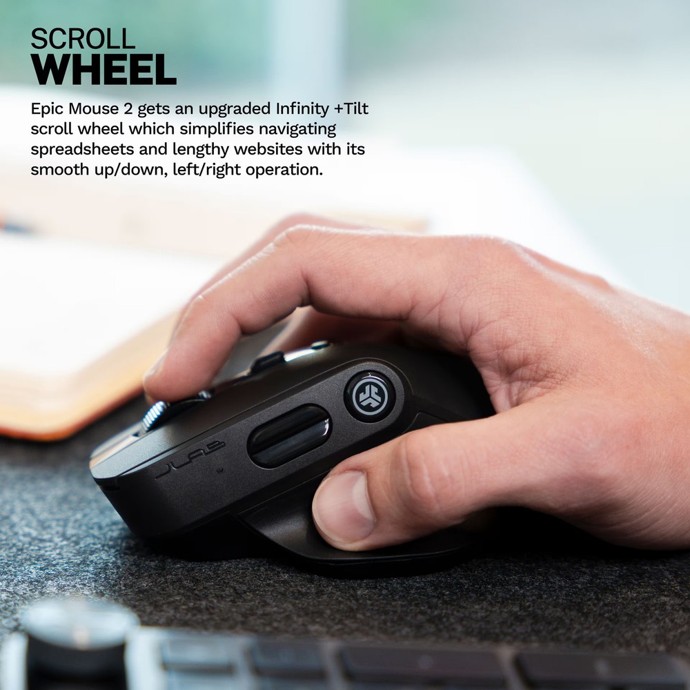 JLab - EPIC Wireless Bluetooth Mouse 2 - Wireless - Black