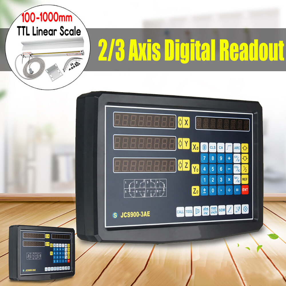 iMeshbean Digital Readout 2/3 Axis DRO w/ Linear Scale 5μm Glass Encoder for CNC