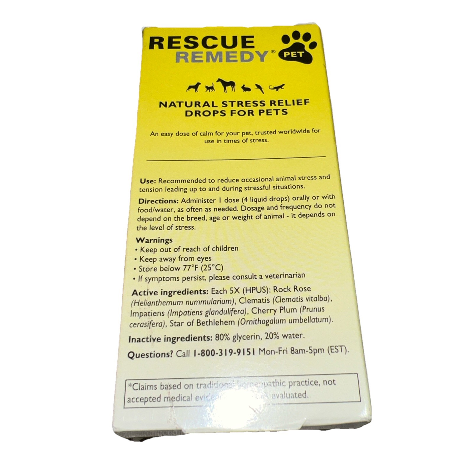 Bach RESCUE REMEDY Pet Dropper Natural Stress Relief 0.7 fl oz 20mL - Exp 09/28