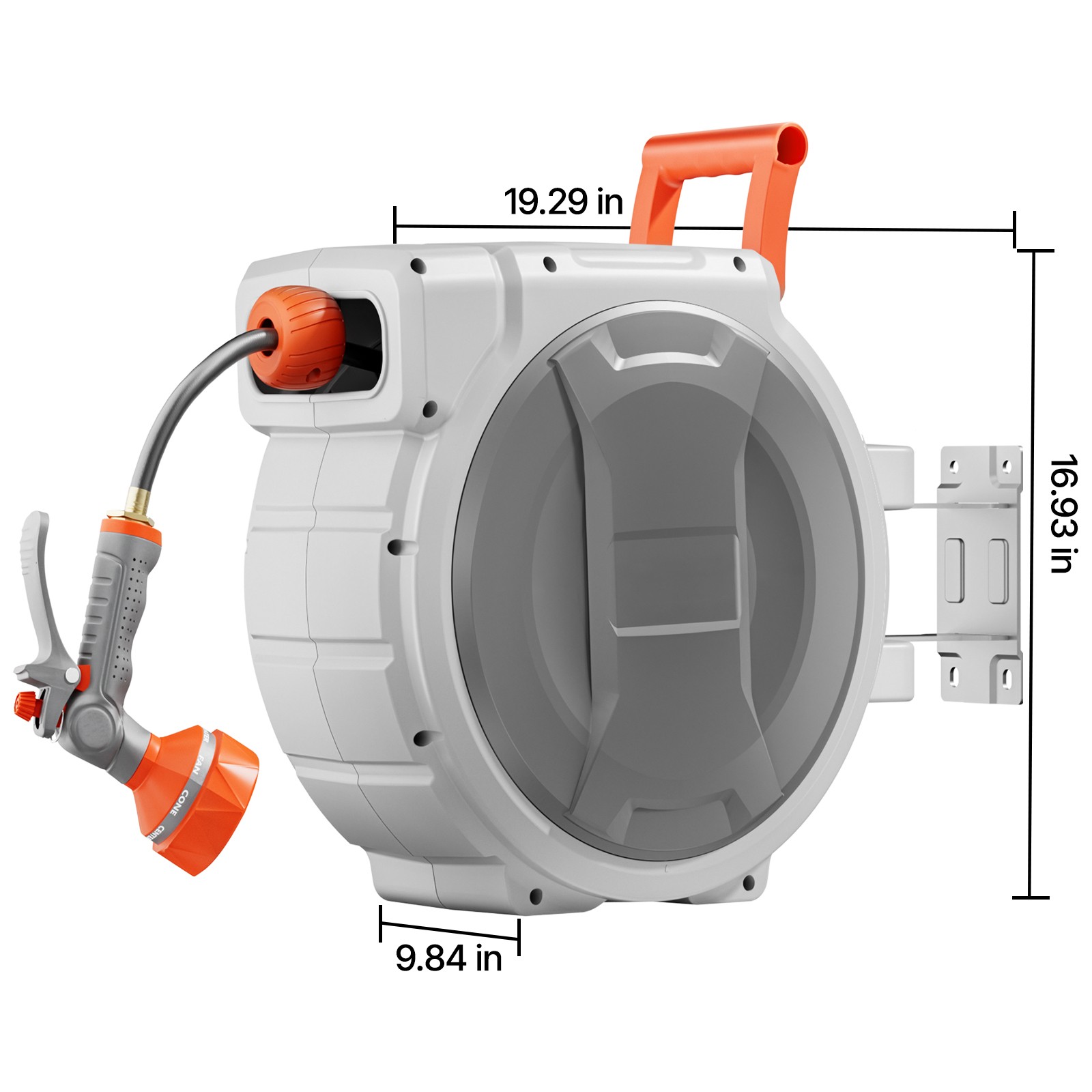 Retractable Garden Hose Reel 1/2 Inch x 145 ft Wall Mounted Garden Hose Reel