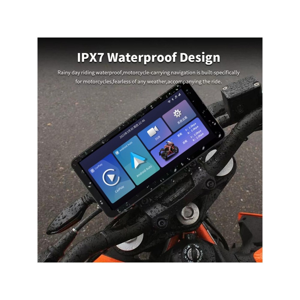 Motorcycle GPS Navigation Wireless Portable Carplay/Android Waterproof