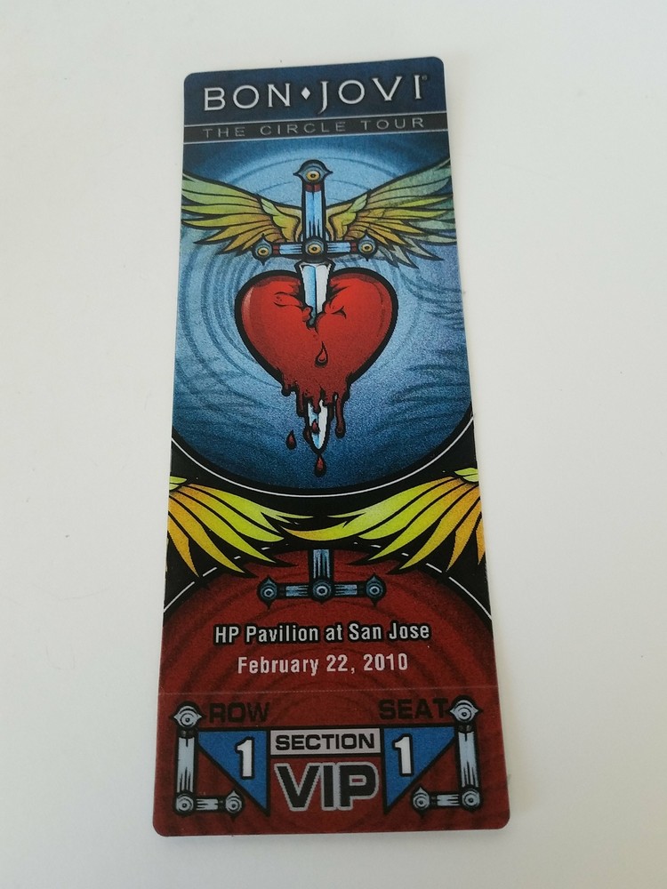 Bon Jovi The Circle Tour 2010 VIP Pass Access Card