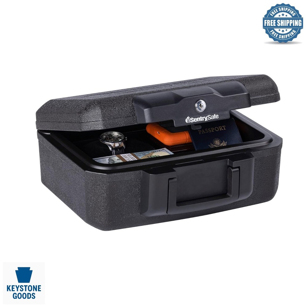 Fireproof Lock Box with Key, Portable Safe for Documents & Valuables
