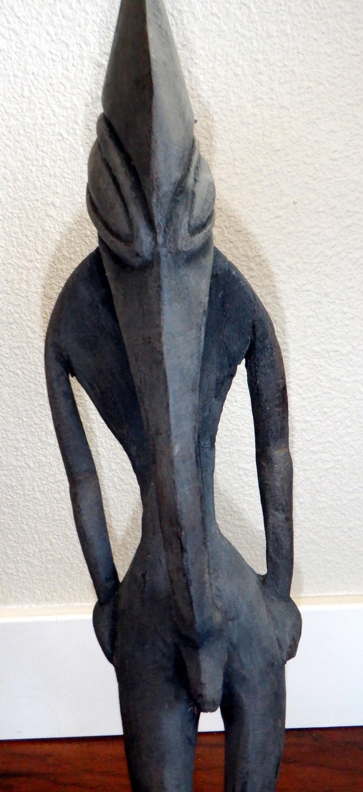 Wokem Ancestor Figure, Karam River region of Papua New Guinea, 17.5" w/stand