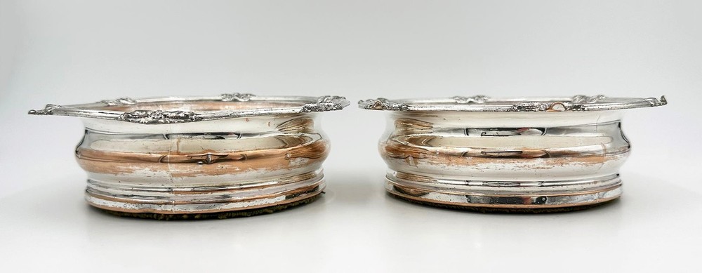 PAIR BOTTLE COASTERS OLD SHEFFIELD PLATE WILLIAM IV c1830