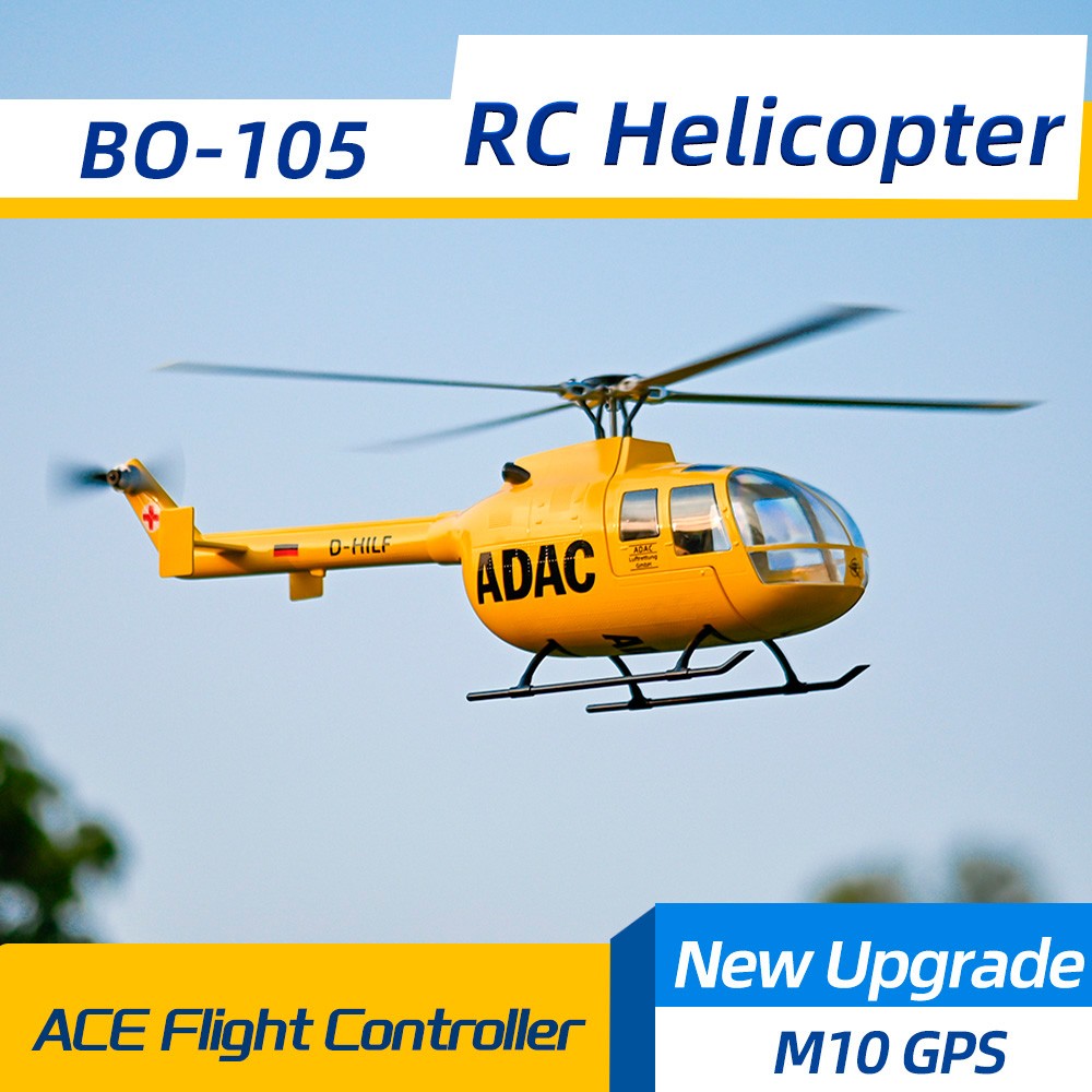 Fly Wing V4 BO-105 RC Helicopter 10CH GPS ACE Flight Controller Lights US Plug
