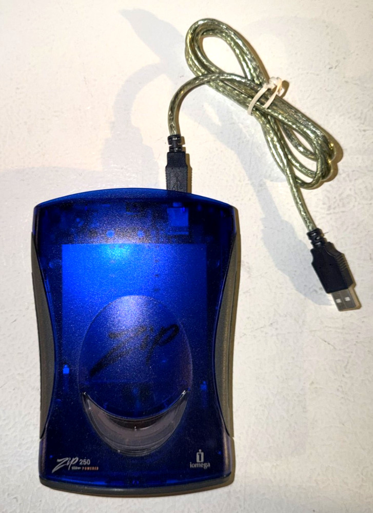 Iomega Zip 250 MB USB External Disk Drive includes 1 disk TESTED