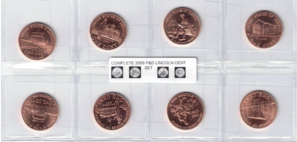 2009-P&D Lincoln Cent Set 8 Coins {BU} Lot#7
