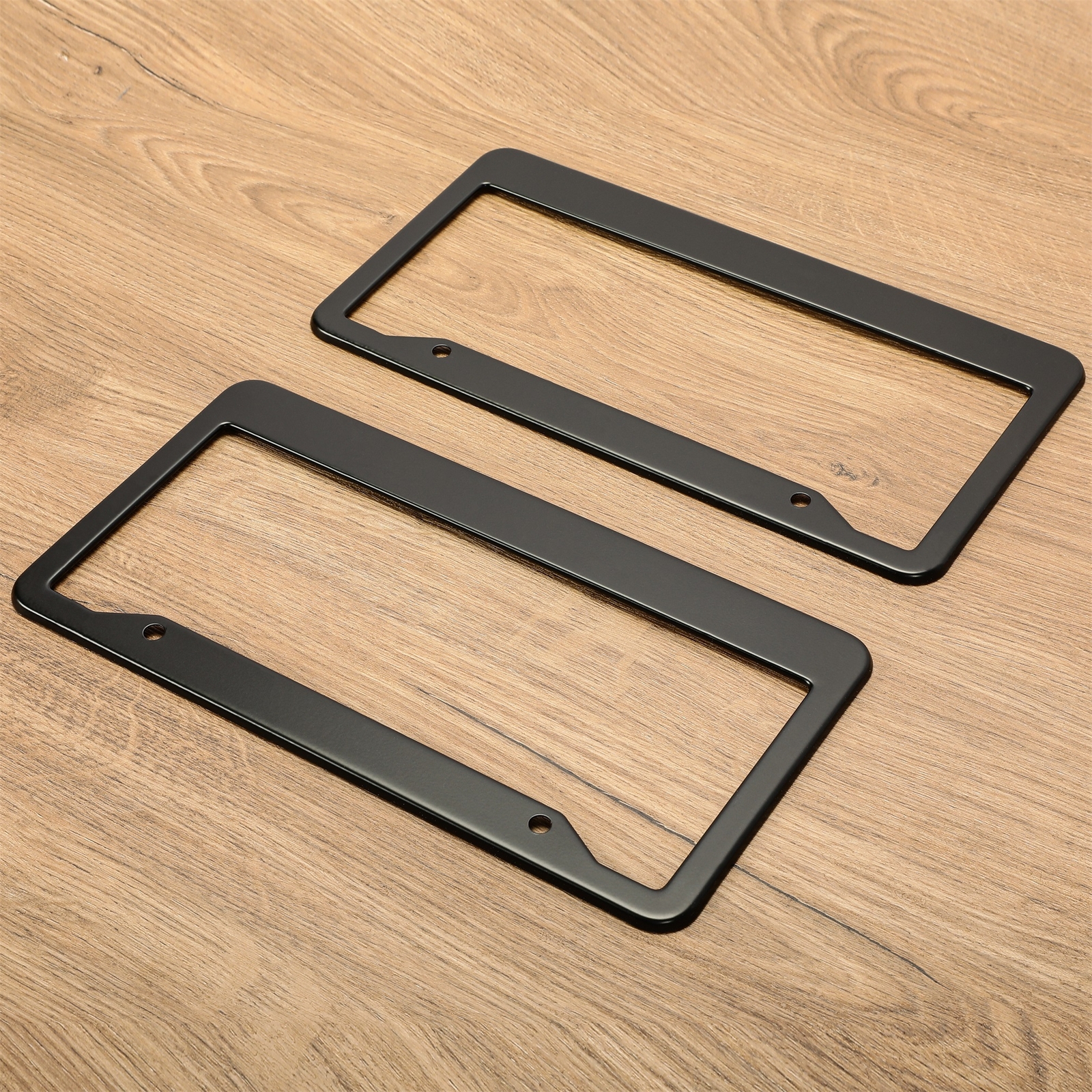 Stainless Steel Universal Black License Plate Frame Tag Cover Screw Caps 2PCS