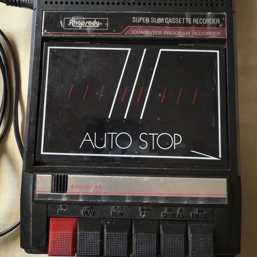 Computer Program Tape Recorder + 3 Blank Audio Cassettes Rhapsody RY-1202 1980s