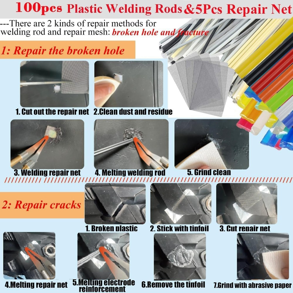 Multi-Functional 220W Plastic Welding Kit with Safety Features & Accessories