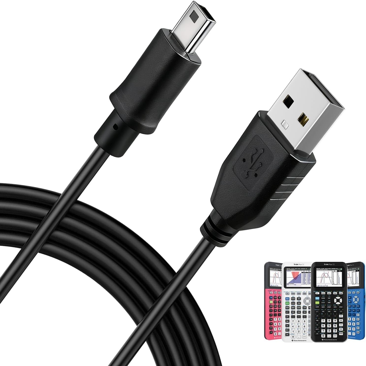 Ti-84 Plus ce Charger, ti84 Charger Cable for Texas Instruments Black