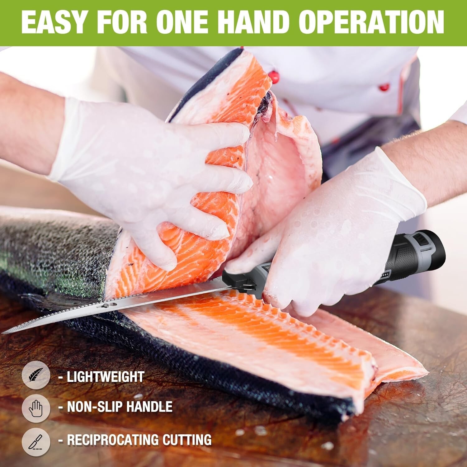 WORKPRO 12V Cordless Electric Fillet Knife with 8'' and 10'' Razor-Sharp Blades