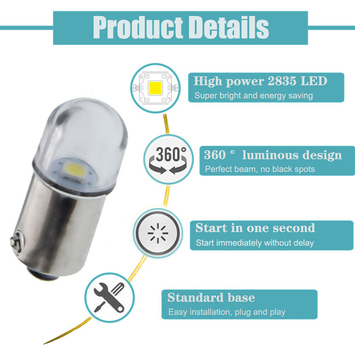 10X 1445 Warm White LED Light Bulbs 18V Bayonet Base bulb for Lionel Trains