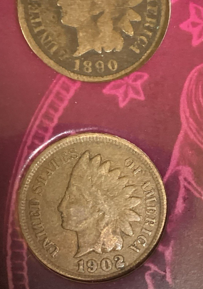 U.S. Coin Set Turn of the Century/1890 & 1902 Pennies + 1898 & 1911 Nickels