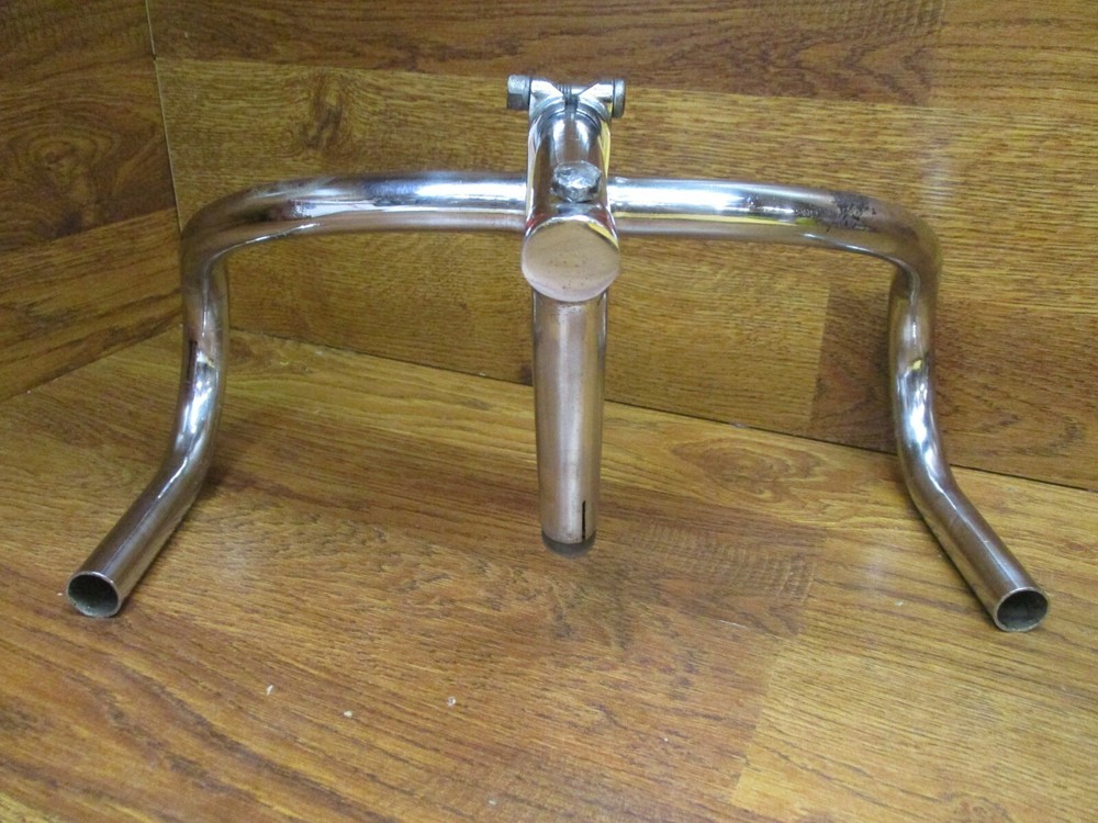 RARE ANTIQUE PHILIPPE TRACK PISTA HANDLEBARS & ADJUSTABLE QUILL STEM SET