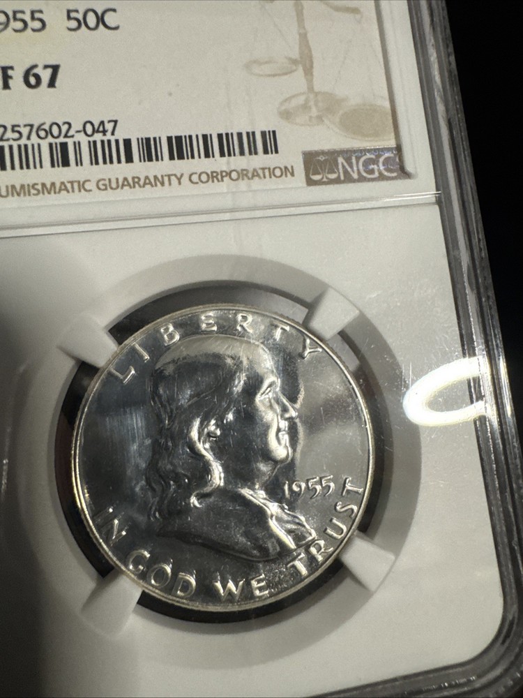 1955 Franklin Silver Half Dollar NGC PF67