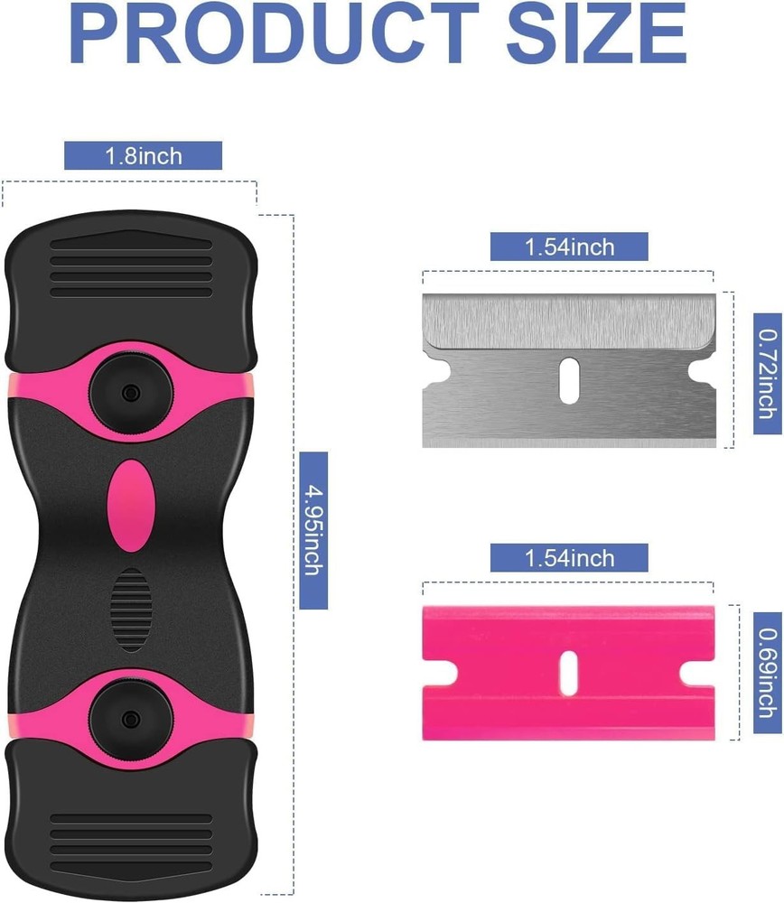 DEKEones Razor Blade Scraper, Double Edged Razorblade Scraping Tool with 10 Pcs