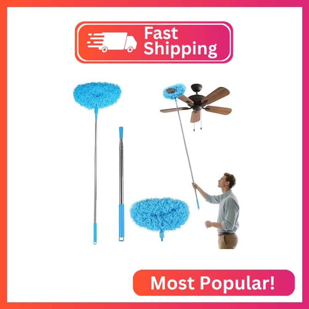 iHUFeather Ceiling Fan Cleaner Duster Reusable Microfiber Removable Extendable D