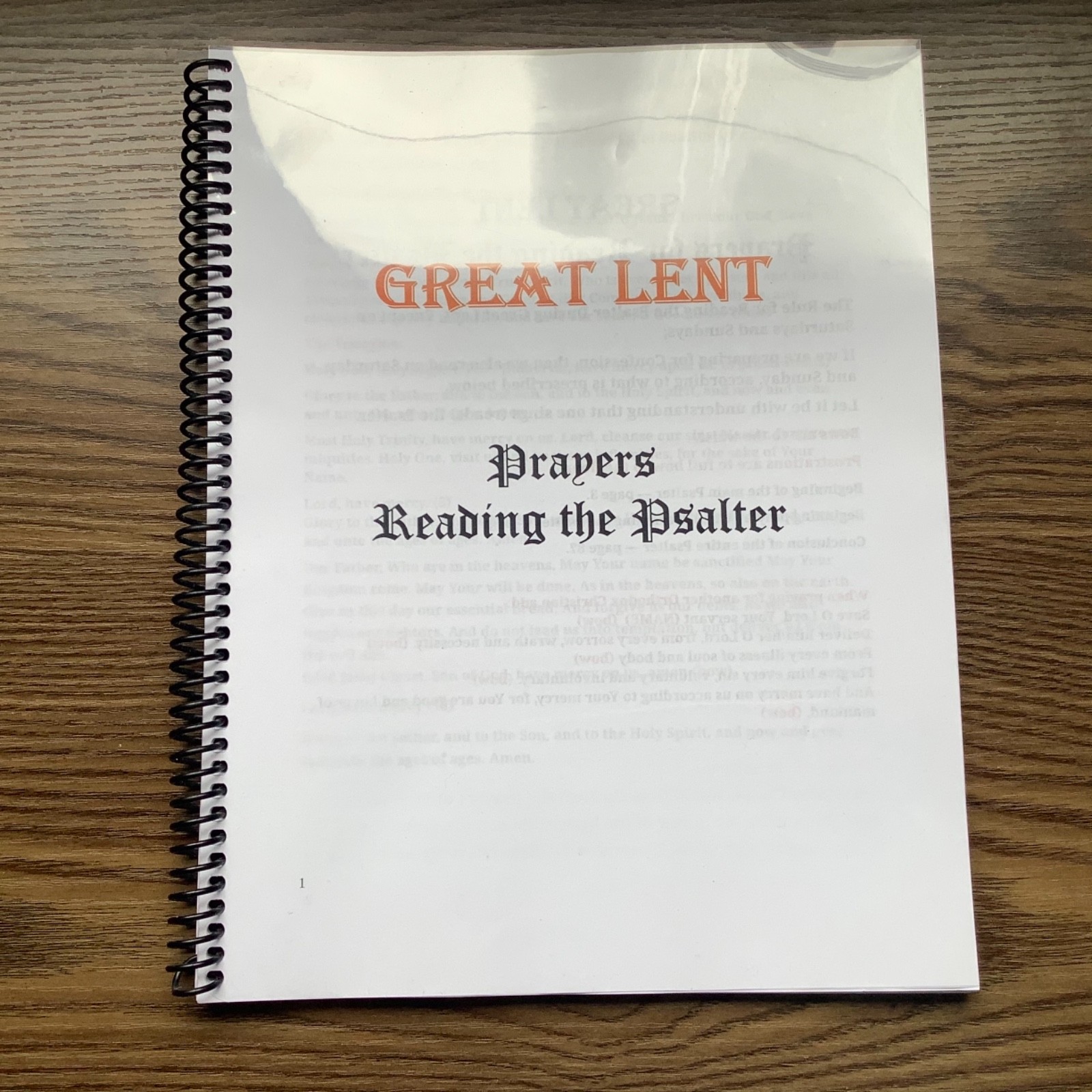 Orthodox Great Lent Psalter Repentance Pentinent Troparia Prayers 8X11 Modern EN