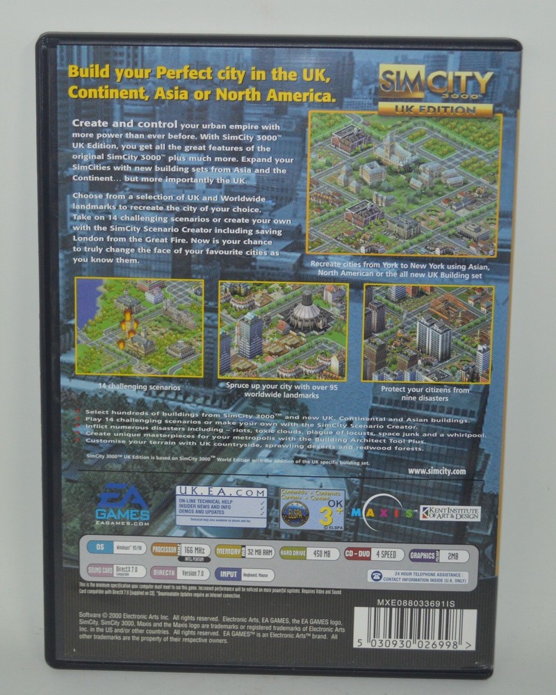 SimCity 3000 - UK Edition (PC CD).