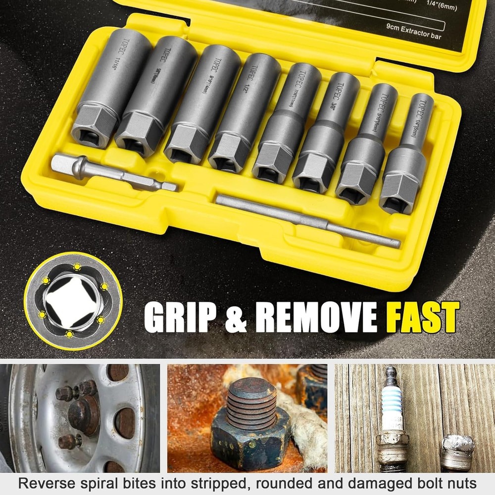 Professional 10-Piece Bolt Extractor Set