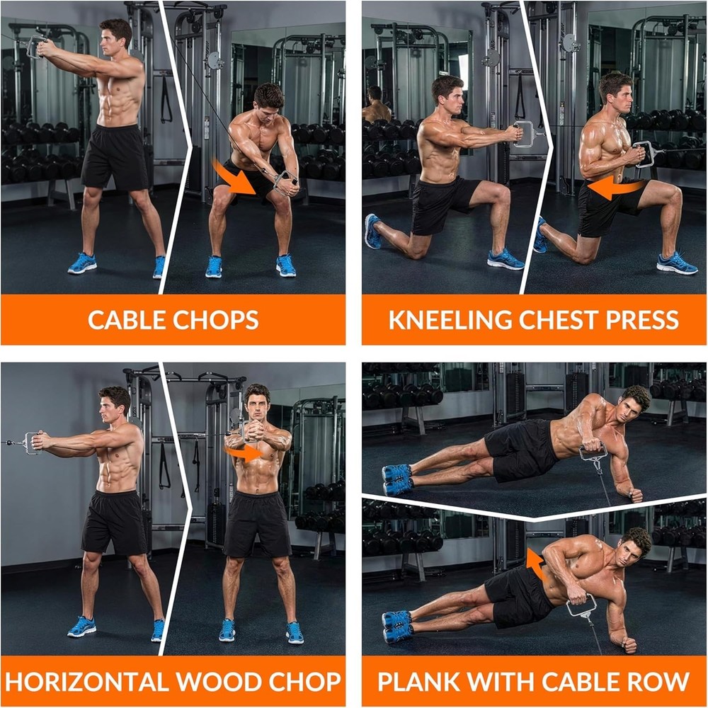 CAP Cable Machine Single D Handle – Chrome, Padded Grip for Ultimate Comfort