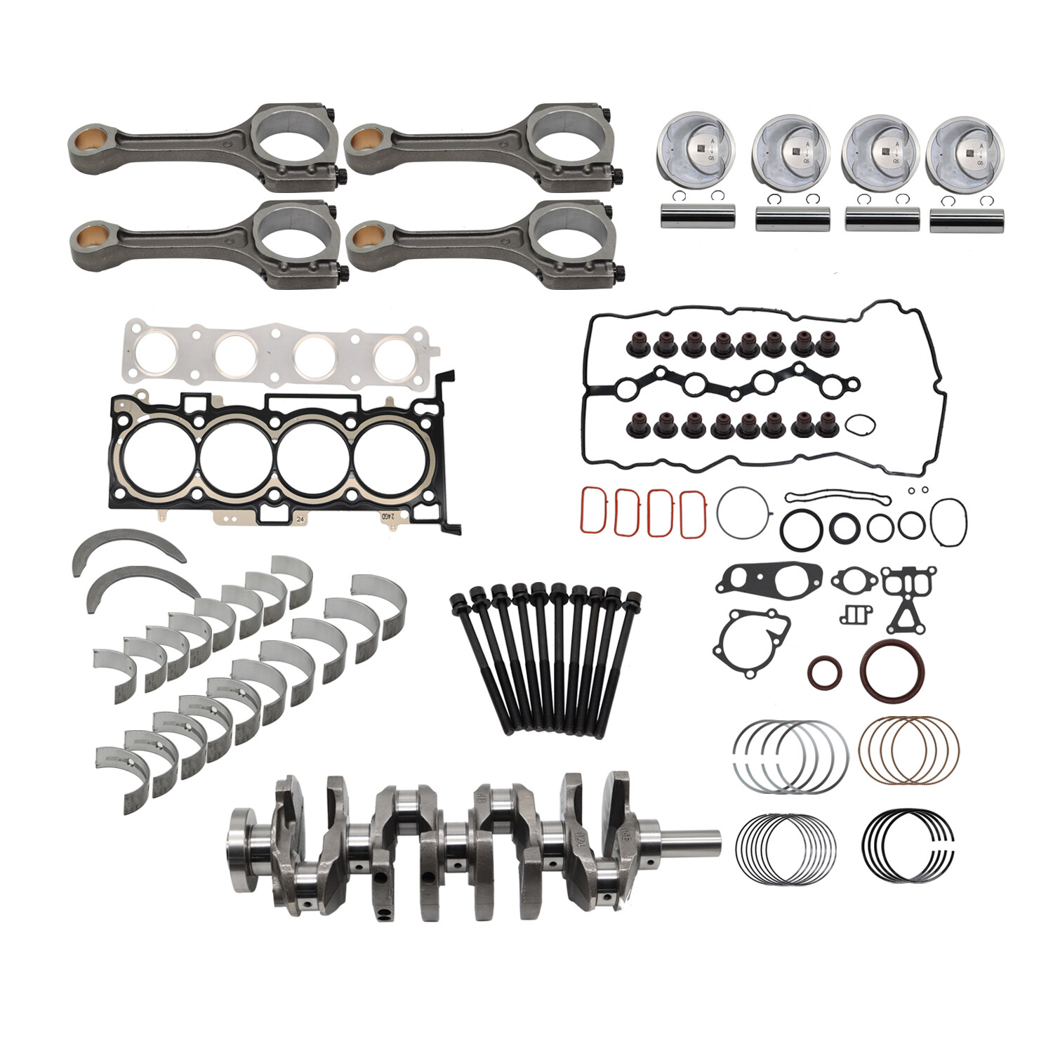 2.4L G4KJ Engine Rebuild Overhaul Kit- Crankshaft & Con Rods For HYUNDAI KIA