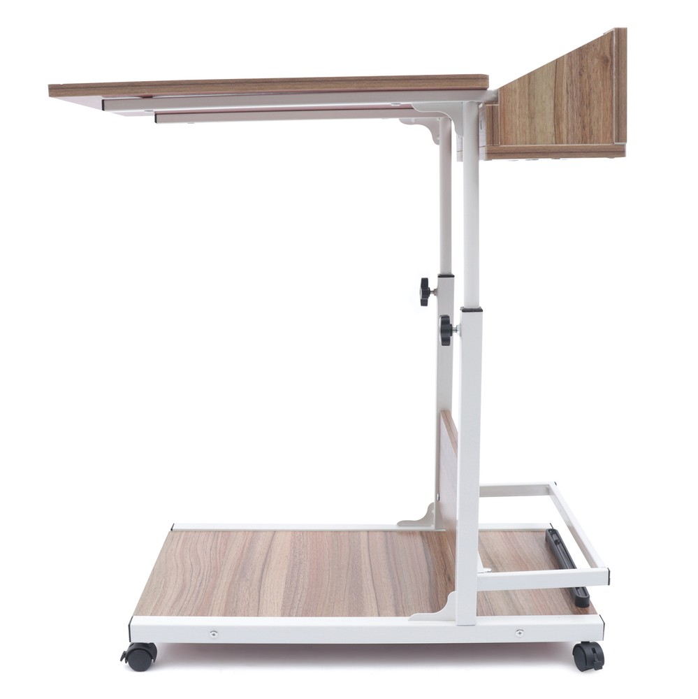 Height Adjustable Laptop Desk Rolling Bedside Table Computer Over Bed Standing