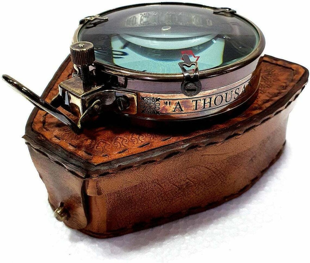 Antique Nautical Brass Map Reader Navigation Compass 3 Spencer Compass With Case