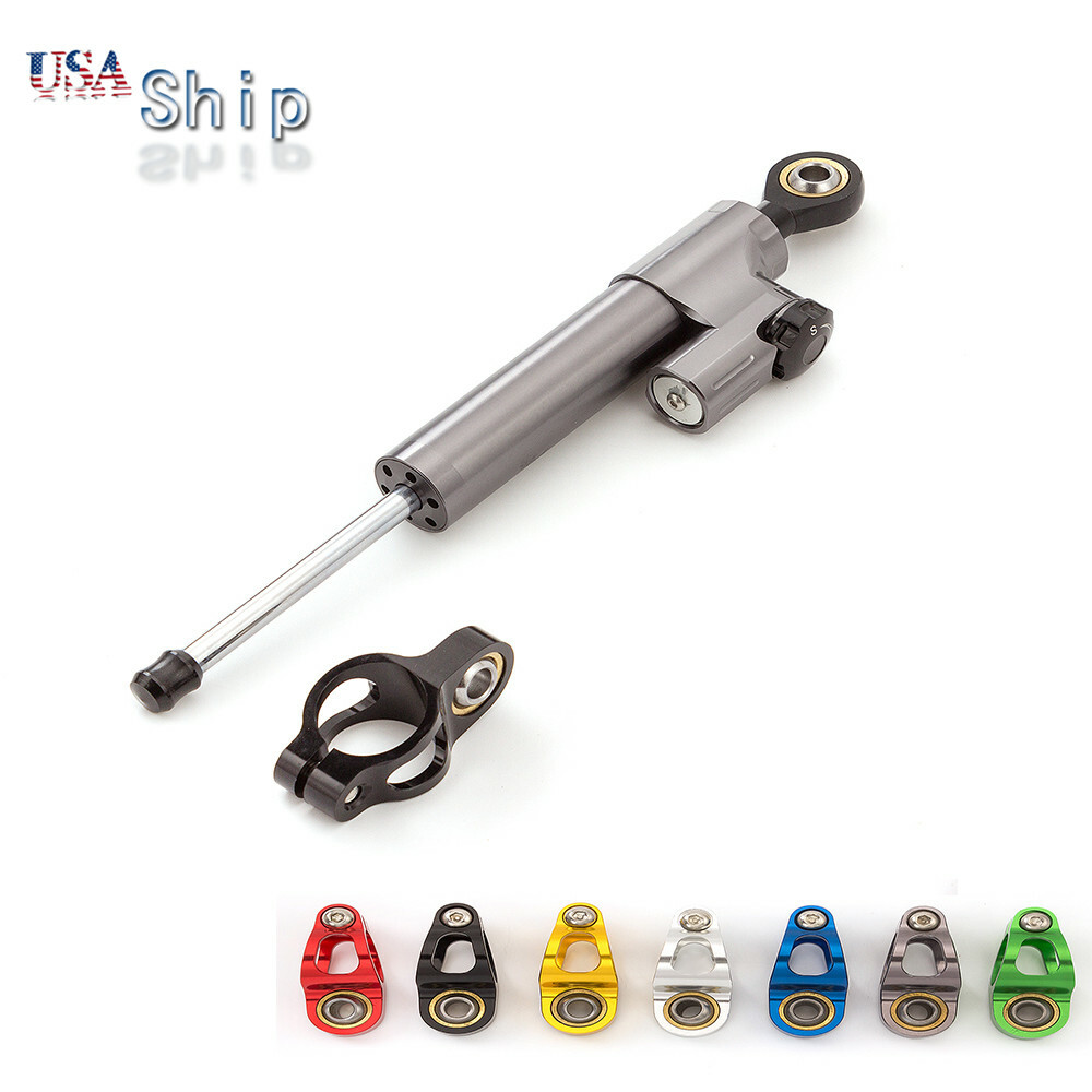 CNC Gray&Black Steering Damper Motorcycle Stabilizer Linear Safety Control