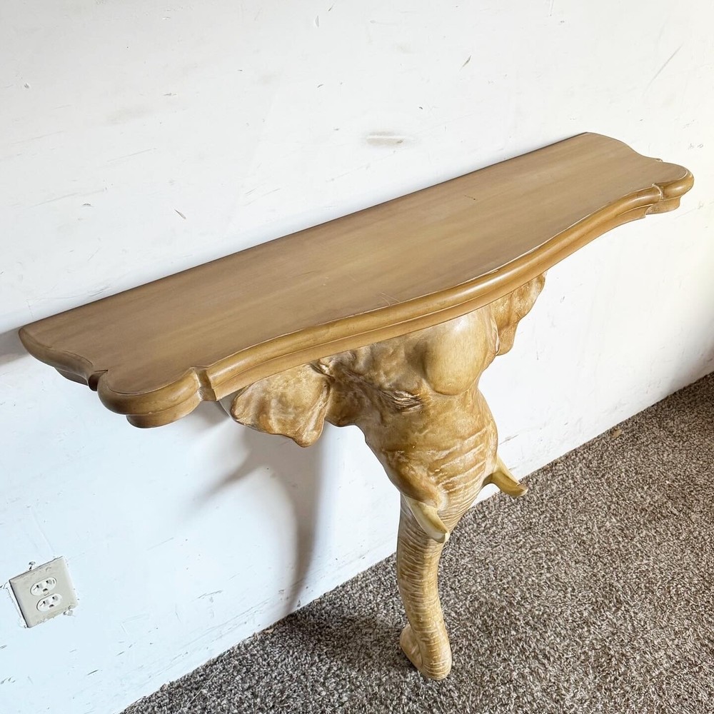 1970s Elephant Sconce Console Table by Chapman