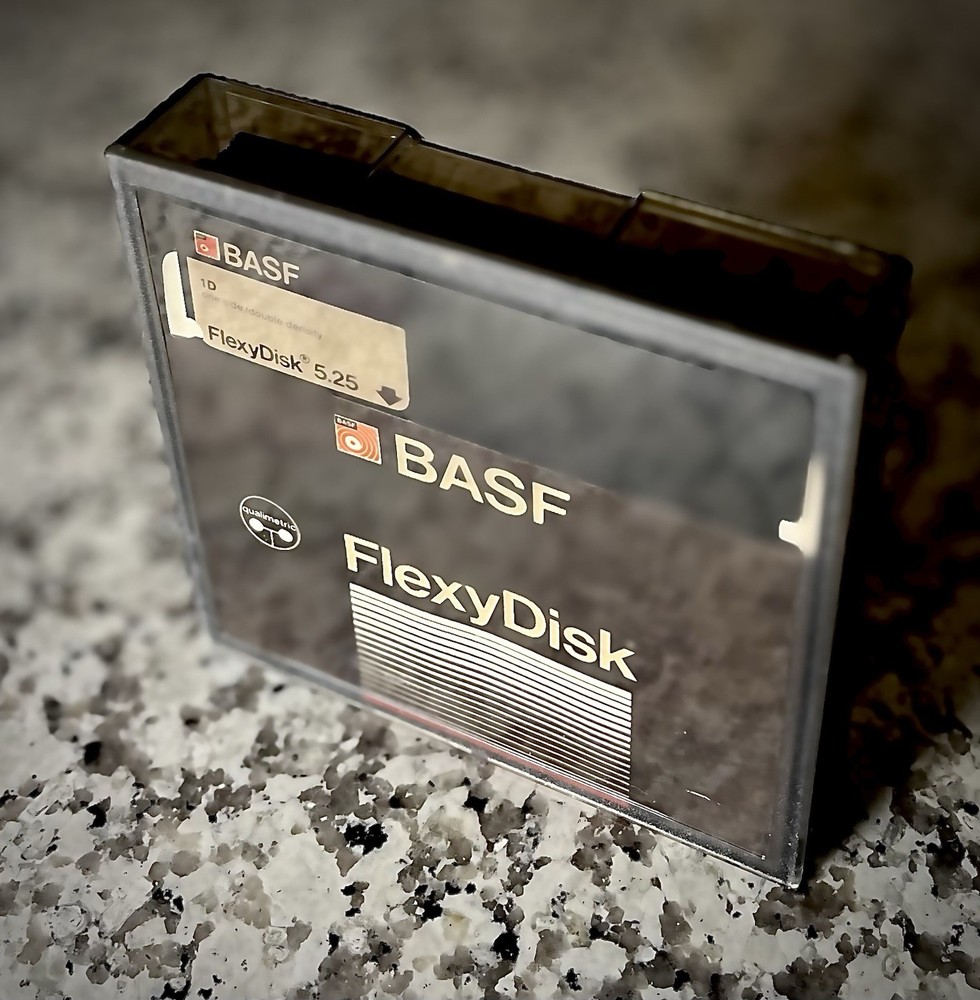 BASF Flexydisk 10 Pack Double Sided Double Density Floppy Diskettes In Hard Case