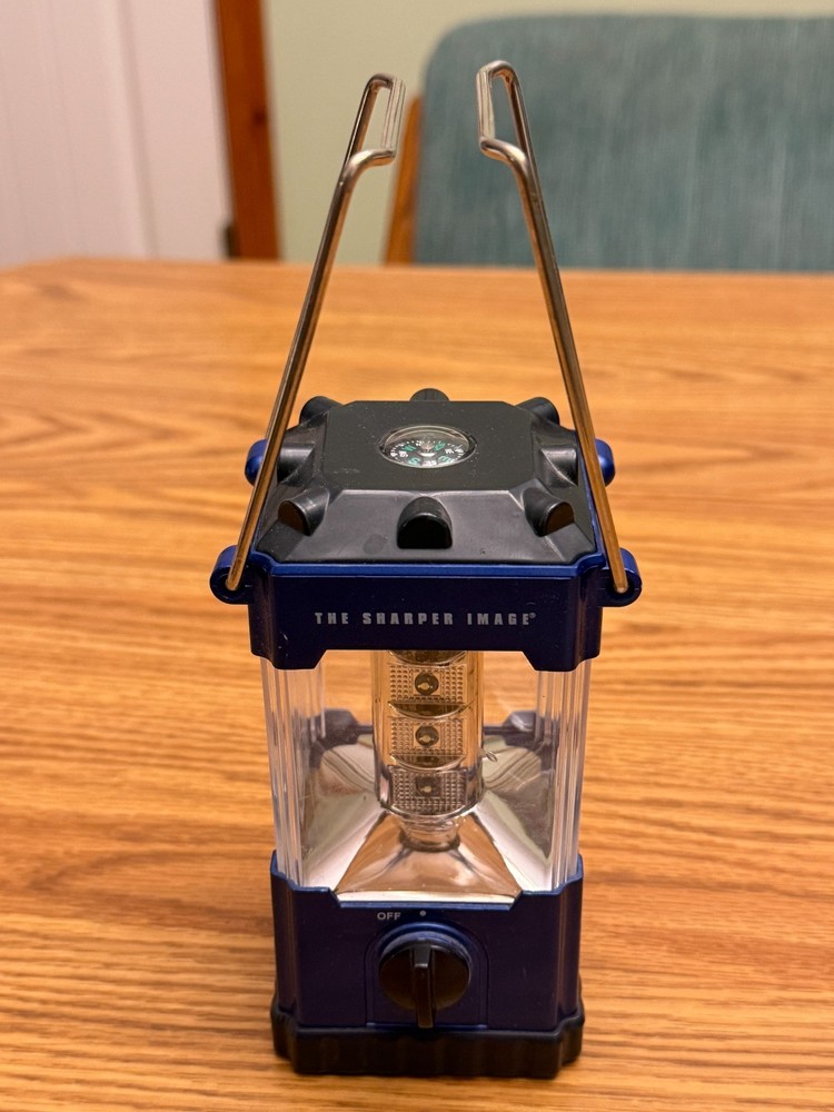Sharper Image LED Lantern w/ Compass & Dimmer Adjustable Brightness AA Battery