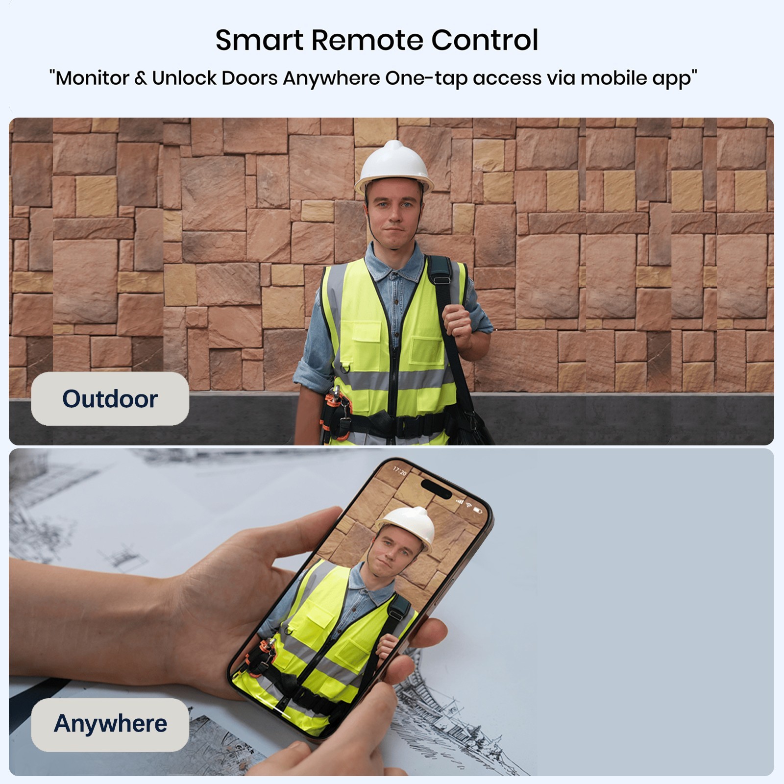 Video Smart Lock S398, 4-in-1 Camera Doorbell Fingerprint Keyless Door Lock