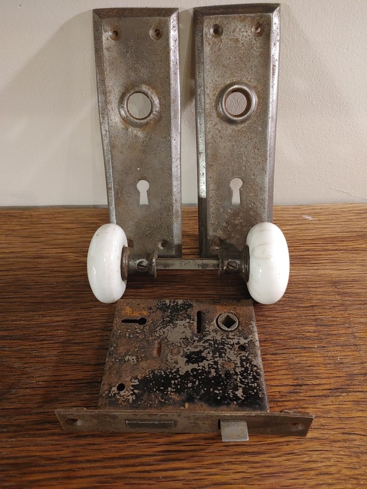vintage mortise door lock set