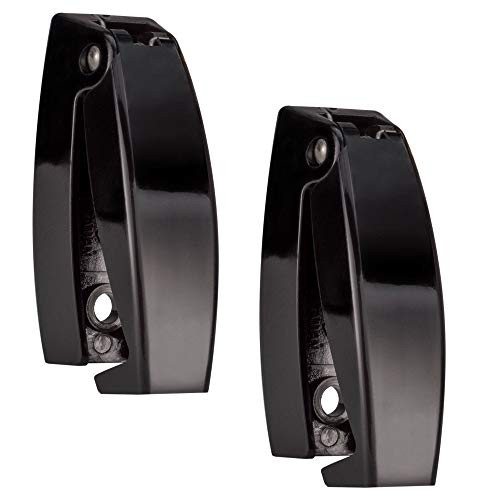 Black RV Rounded Baggage Door Catch Latch Compartment Hardware Clips | 2 Pack