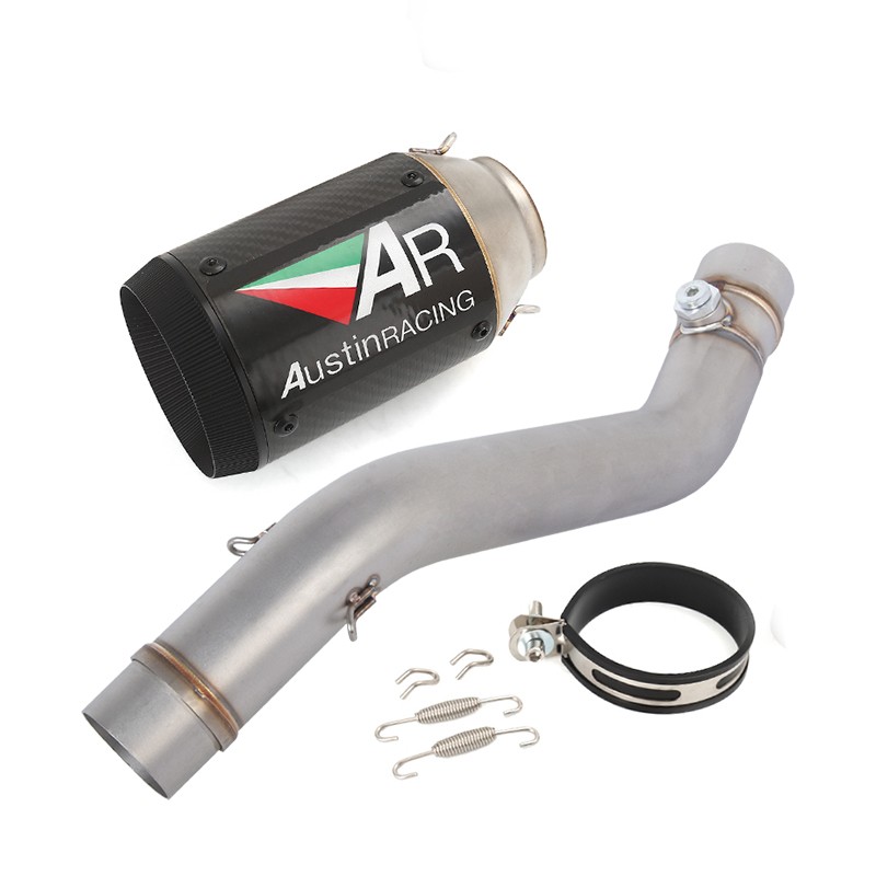 For Ninja ZX6R 2024-2026 Carbon Exhaust Mid Link Pipe Slip On Kawasaki Muffler
