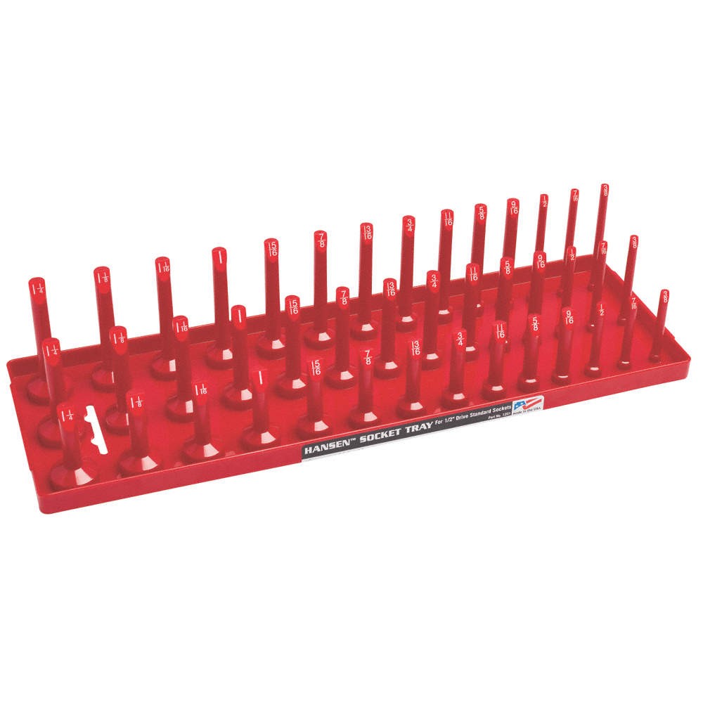 HANSEN 12013 Socket Tray,Red,Plastic 61CU23